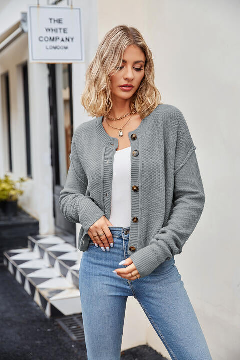 TFE:  Button Down Exposed  Cardigan Sweater