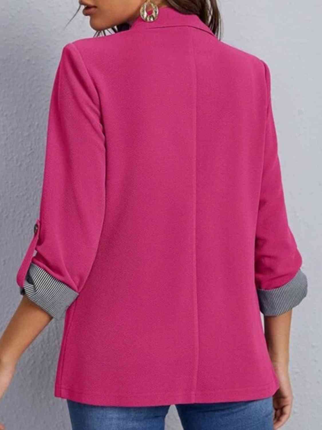 TFE: Lapel Collar Roll-Tab Sleeve Blazer