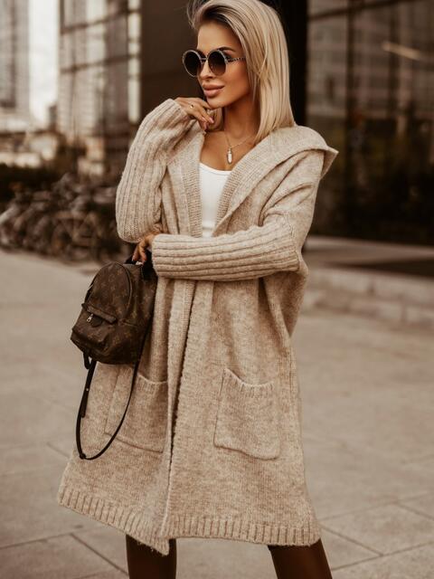 TFE: Cool Chic Full Size  Hooded Cardigan