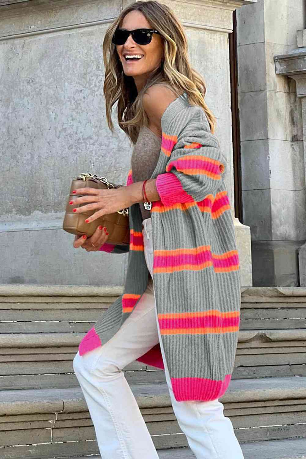 TFE: Cardigan with Textured Long Sleeves