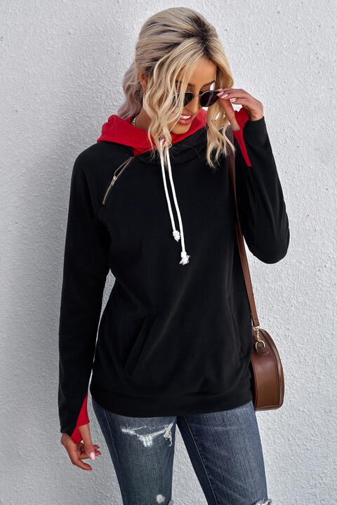 TFE: Urban Edge Zip Detail Long Sleeve Hoodie