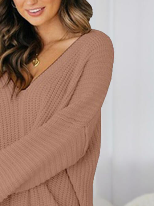 TFE: Barely There Breeze V-Neck Long Sleeve Mini Sweater Dress