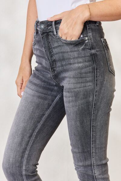 TFE: Judy Blue Full Size High Waist Tummy Control Release Hem Skinny Jeans