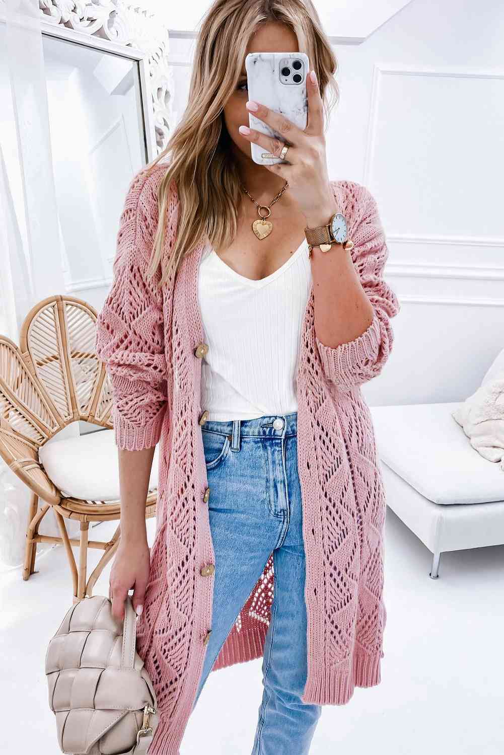 TFE: Serene Drift: V-Neck Long Sleeve Cardigan