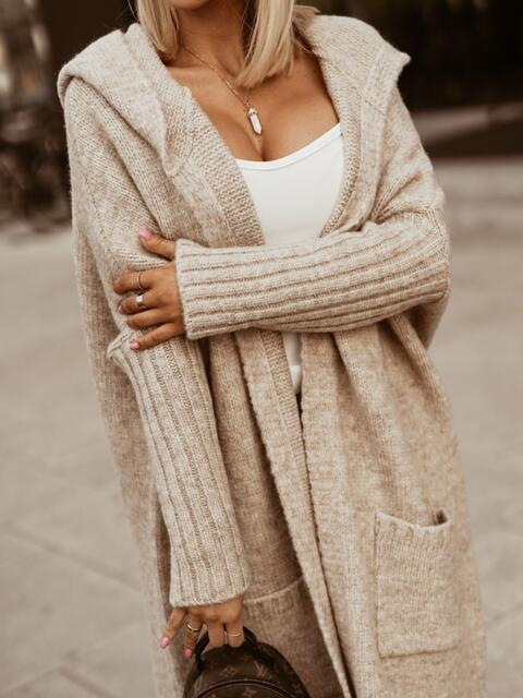 TFE: Cool Chic Full Size  Hooded Cardigan