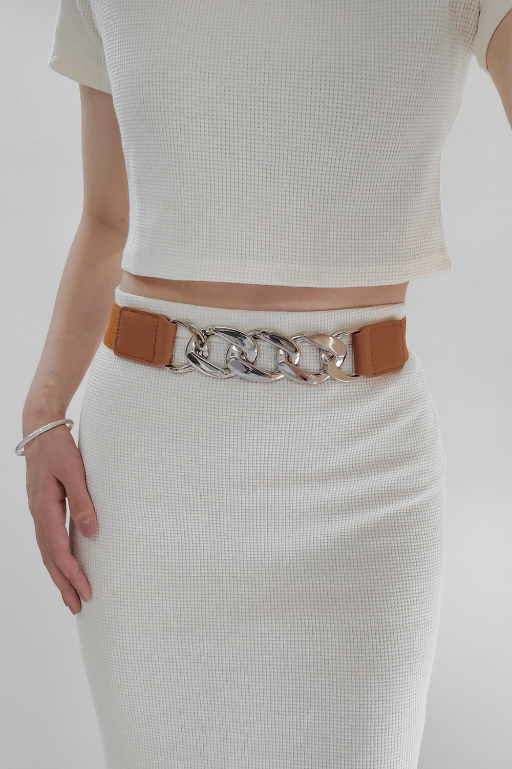 TFE: Elastic Belt with Chain Accents