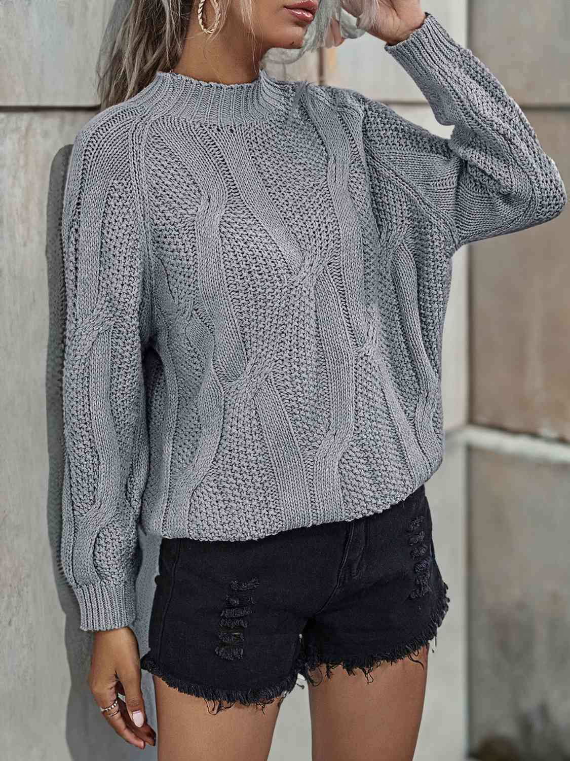 TFE: Rib-Knit Mock Neck Sweater