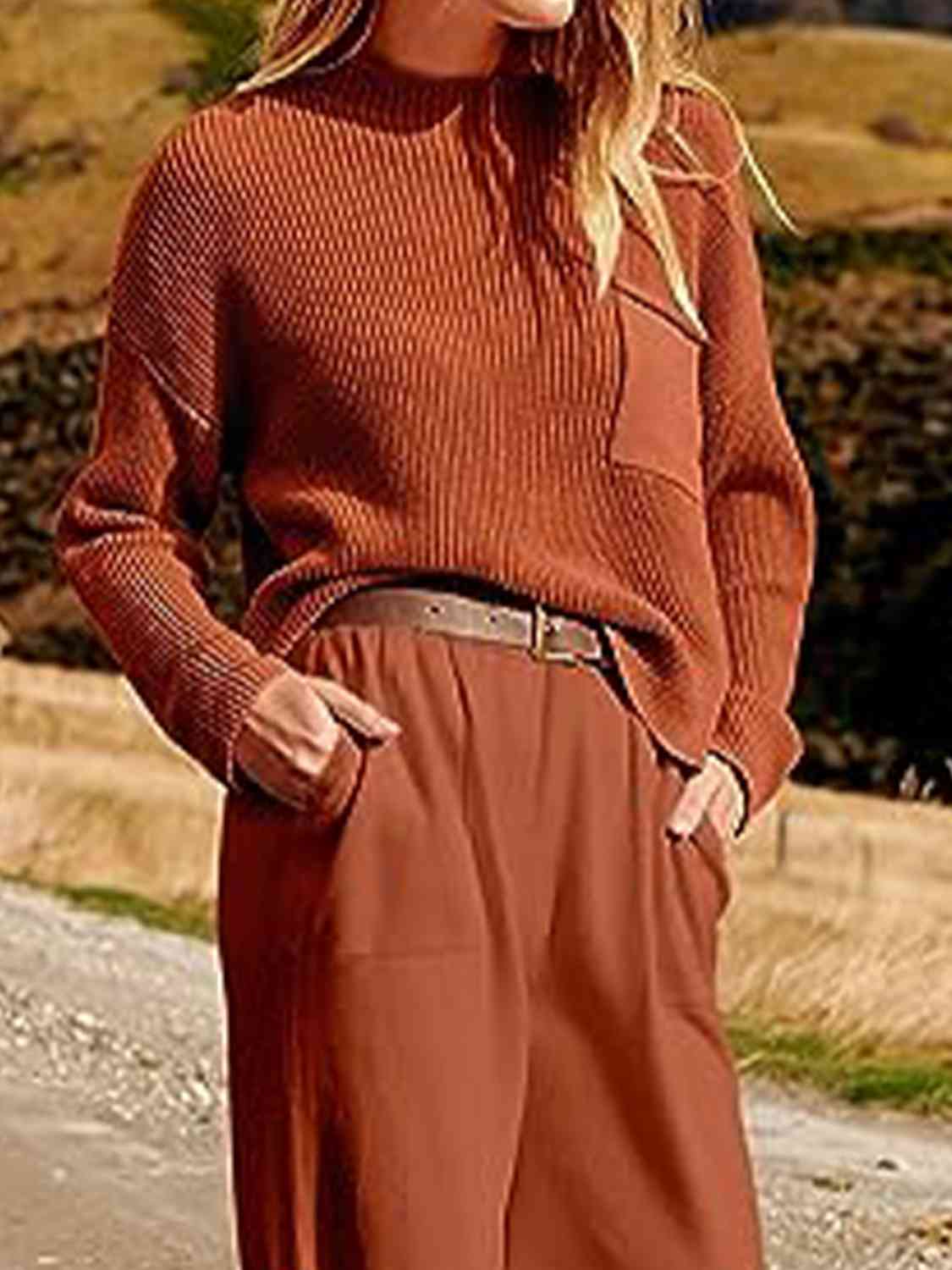 TFE: Women Cozy Knit Top and Joggers Set