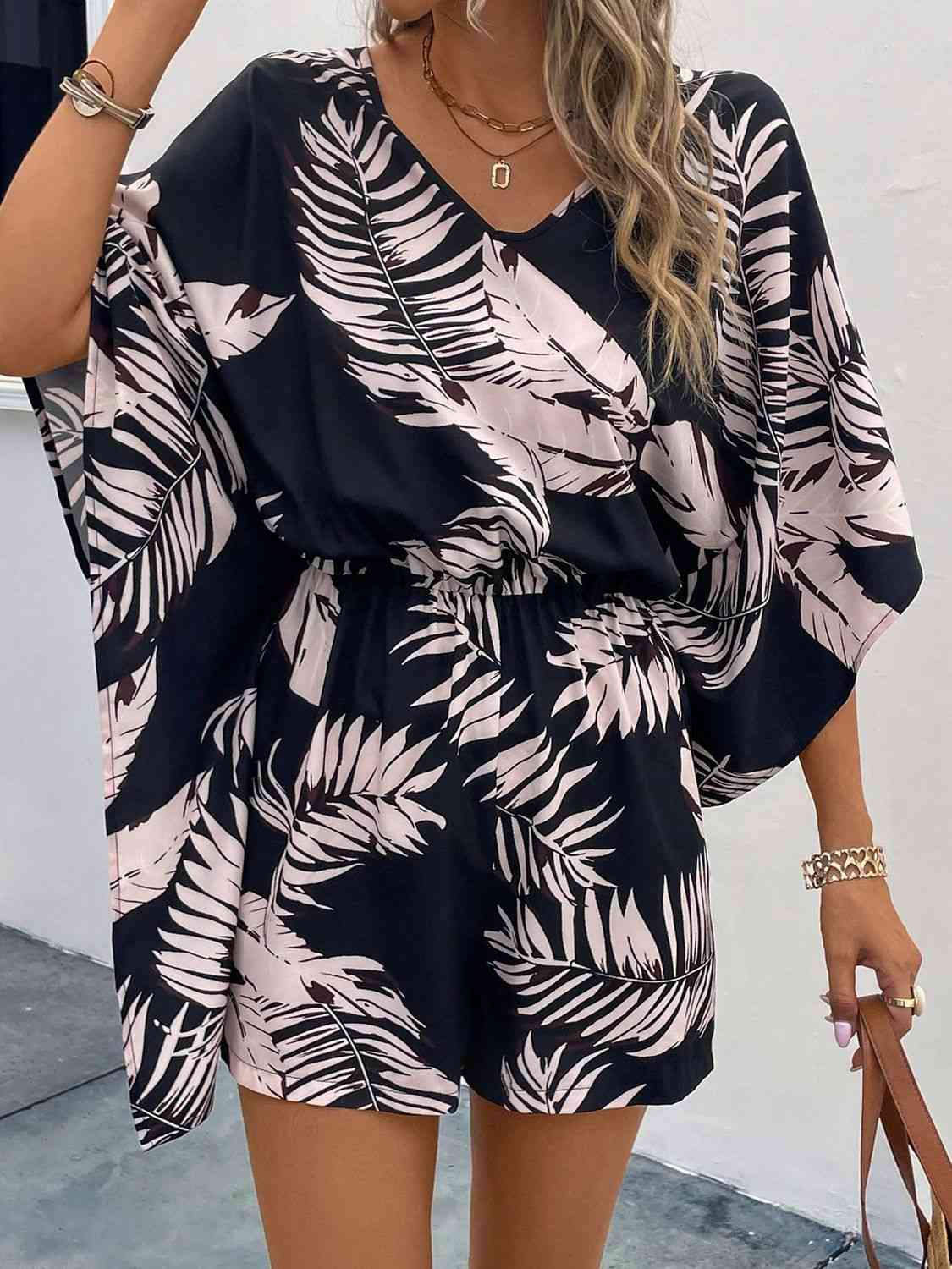 TFE: Printed V-Neck Romper