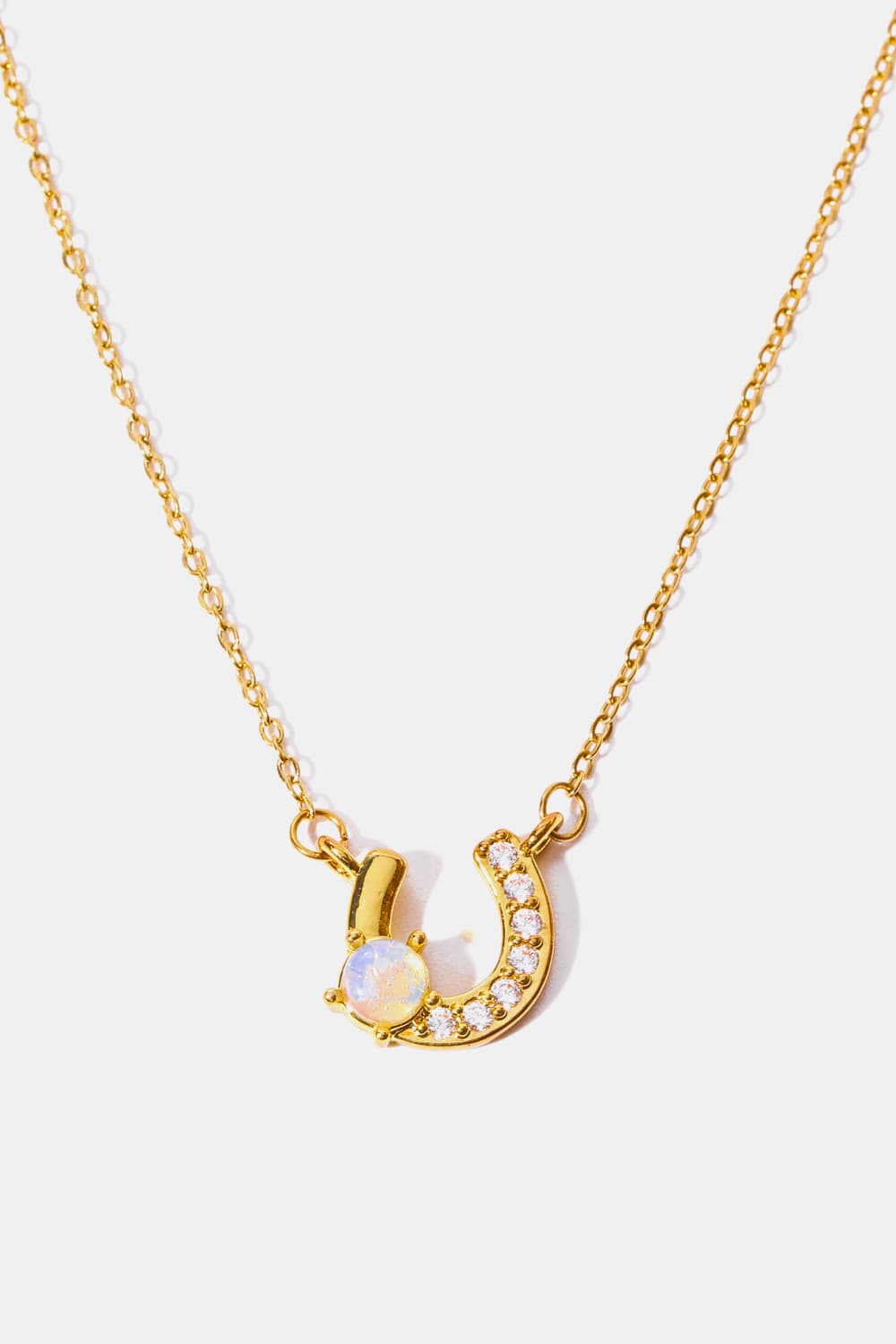 TFE: Horseshoe Shape Copper 14K Gold Plated Pendant Necklace