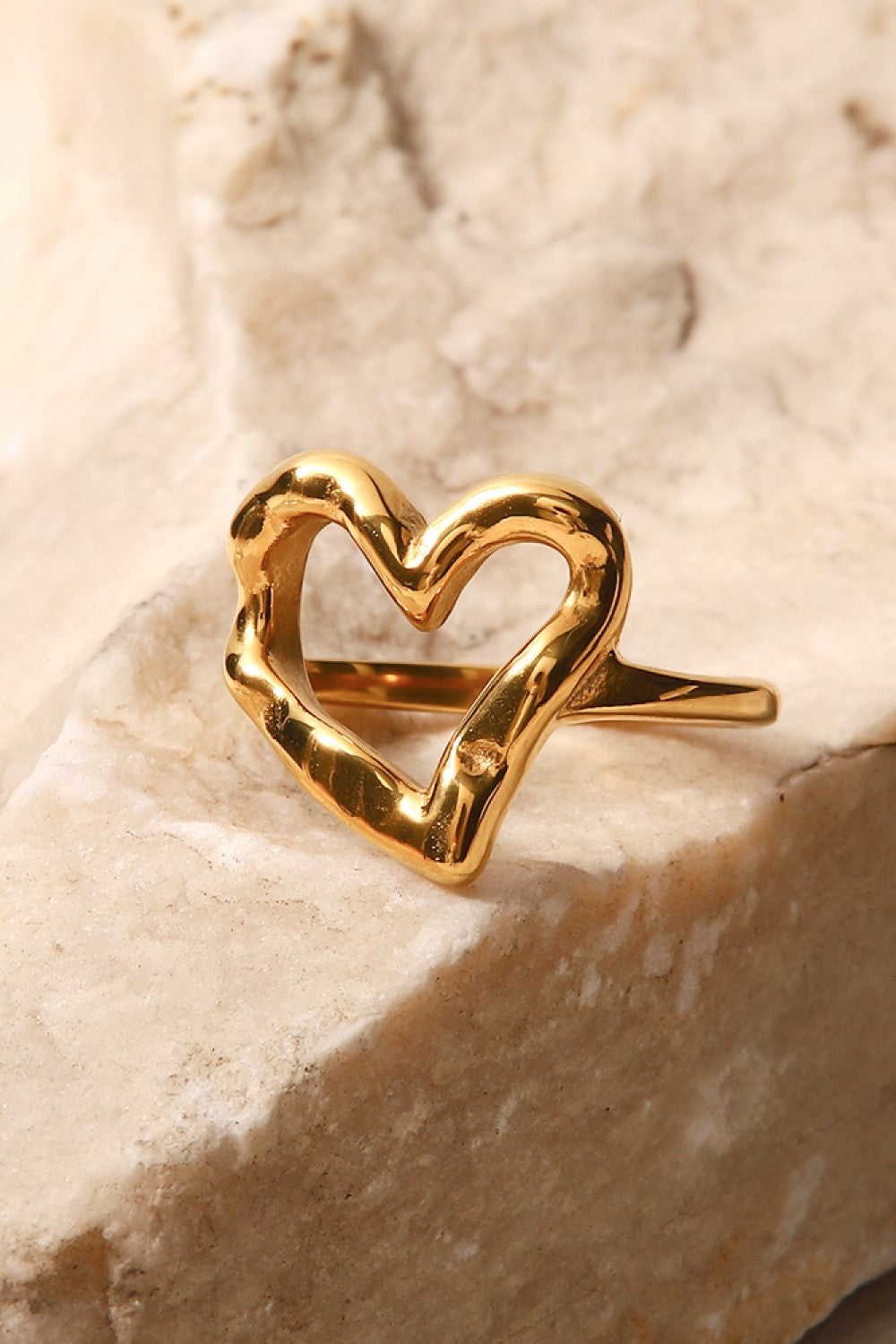 TFE: 18K Gold Plated Heart-Shaped Ring