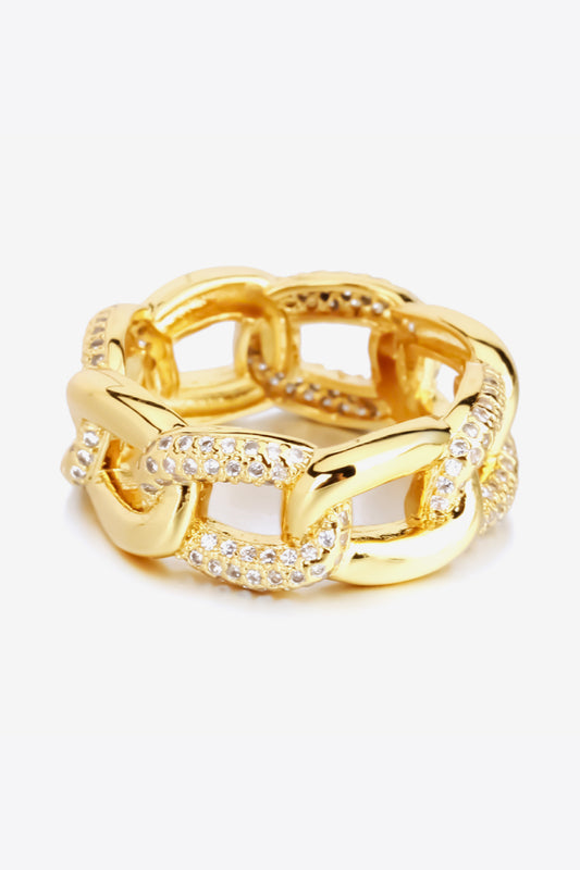 TFE: 18K Gold-Plated Rhinestone Ring