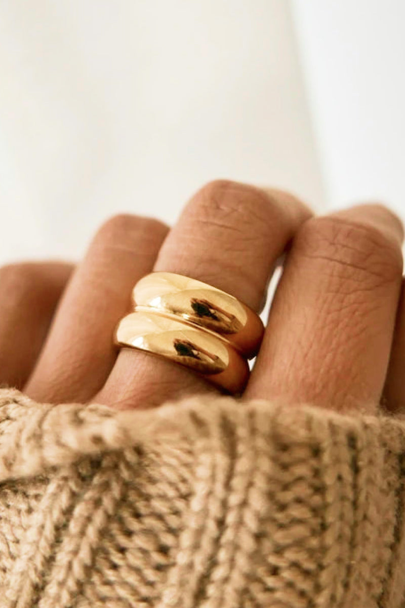 TFE: Gold Double Ridge Ring