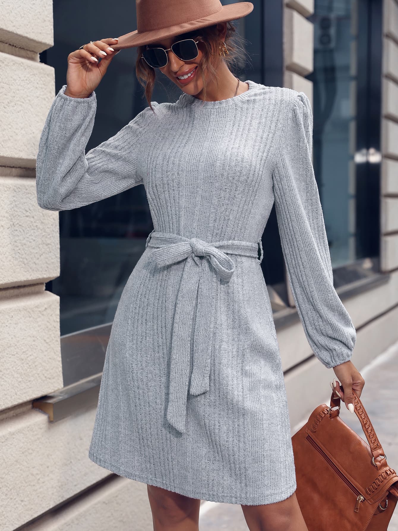 TFE: Chic Mini Dress with Puff Sleeves and a Flattering Tie-Waist Design