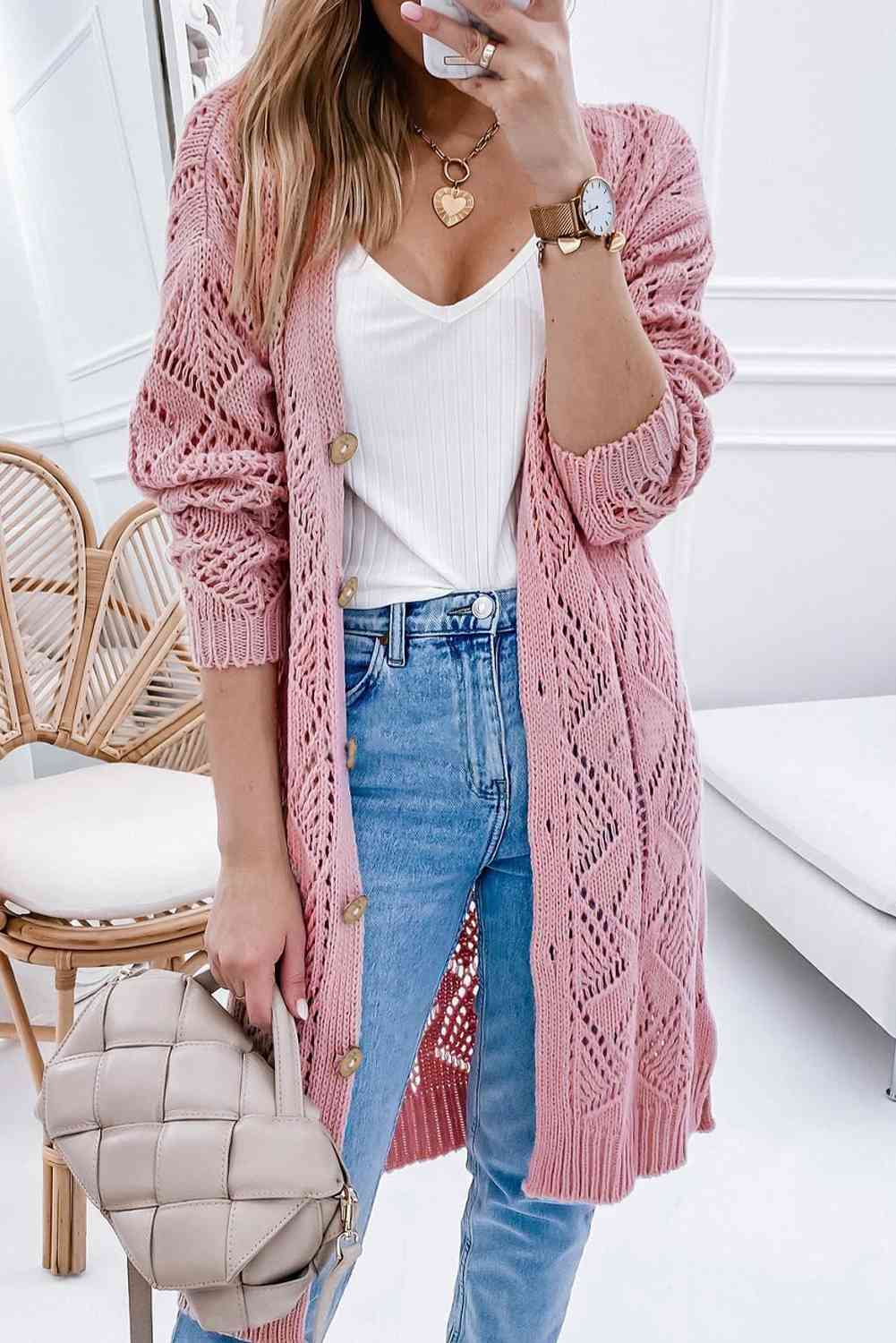 TFE: Serene Drift: V-Neck Long Sleeve Cardigan