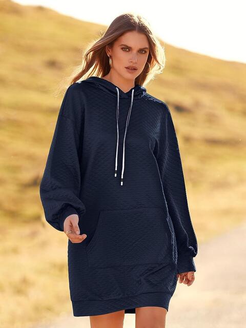 TFE: Textured Drawstring Tunic Hoodie