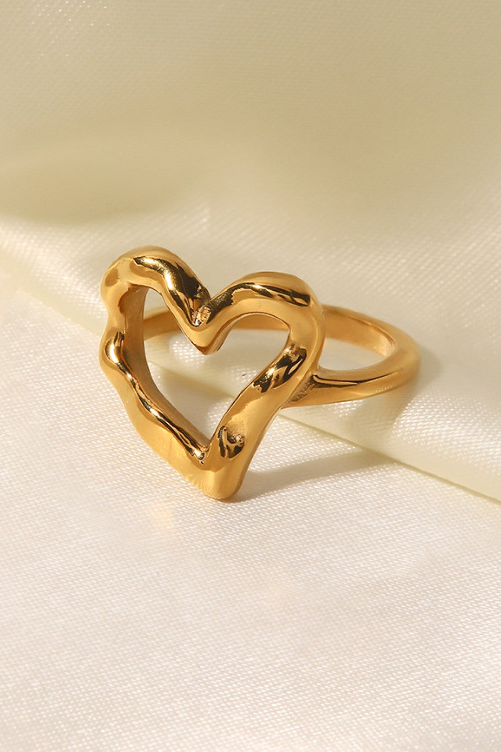 TFE: 18K Gold Plated Heart-Shaped Ring