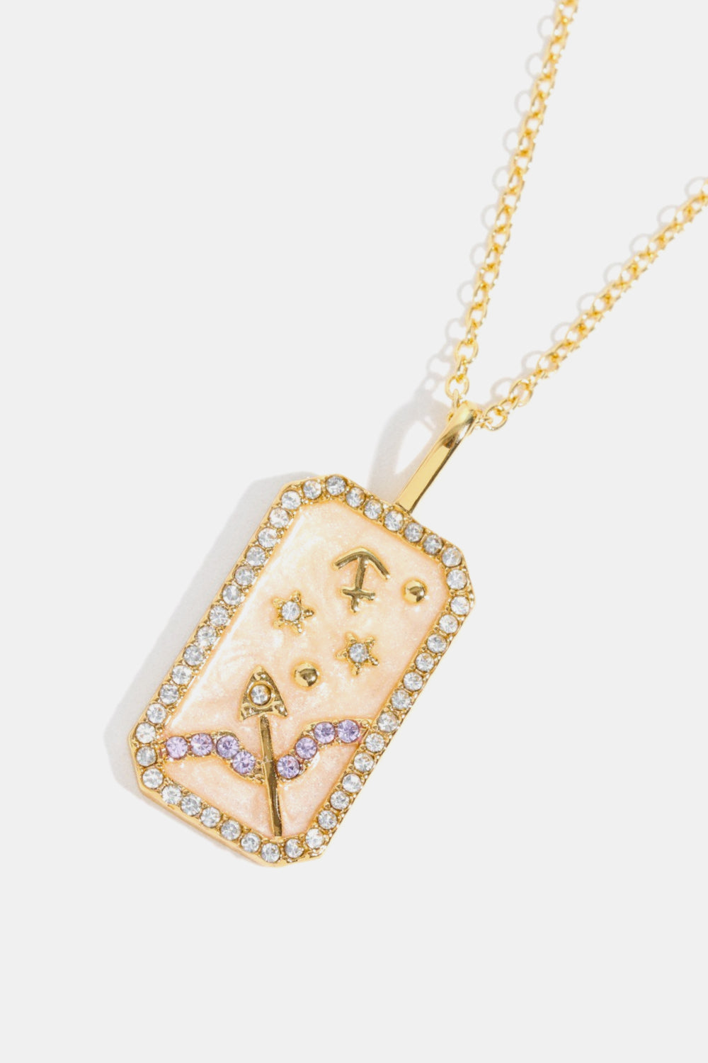 TFE: Rhinestone Constellation Pendant Copper Necklace