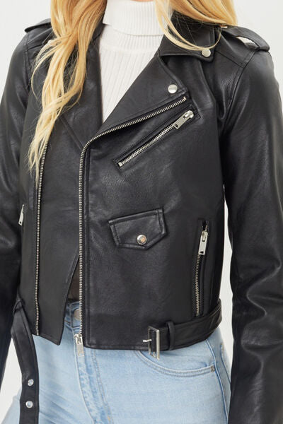 TFE: Faith Apparel Faux Leather Zip Up Biker Jacket