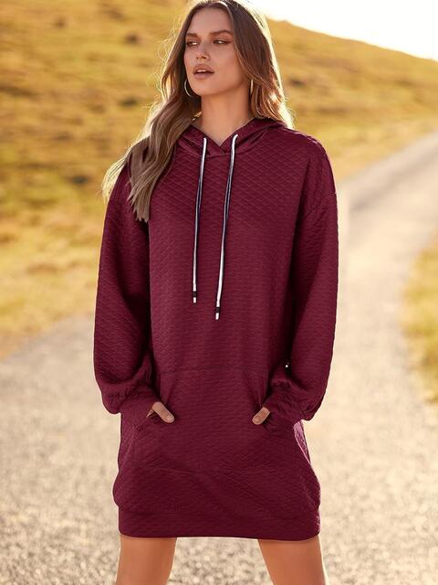 TFE: Textured Drawstring Tunic Hoodie