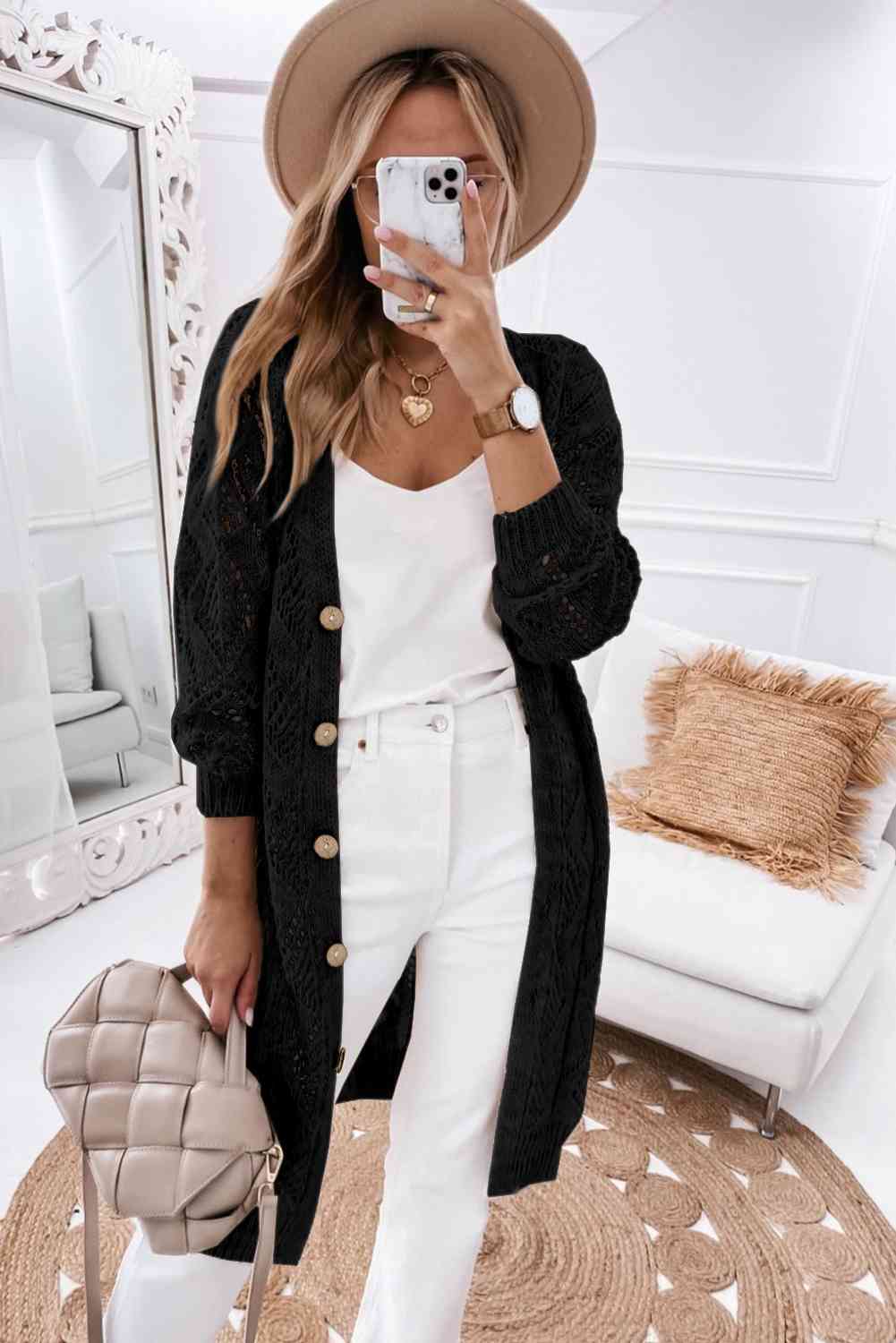 TFE: Serene Drift: V-Neck Long Sleeve Cardigan