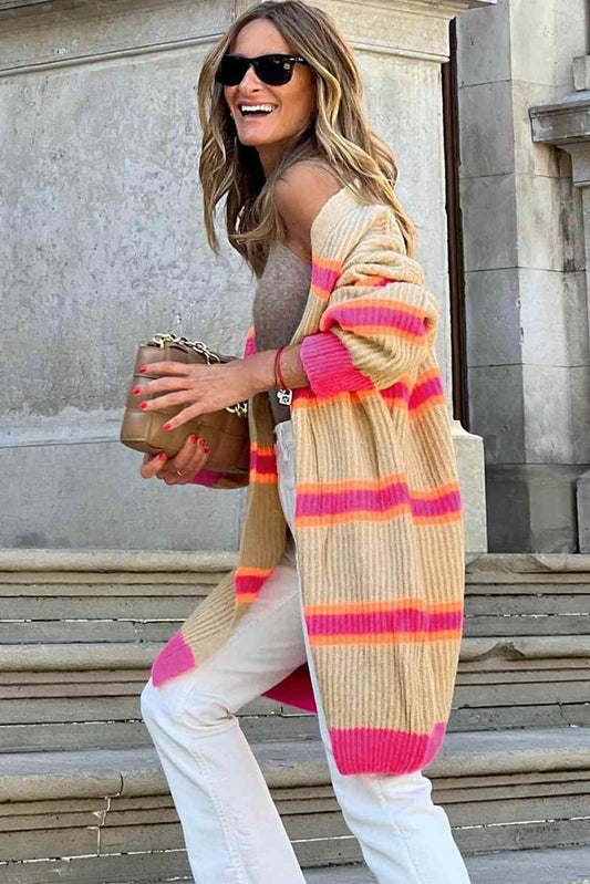 TFE: Cardigan with Textured Long Sleeves