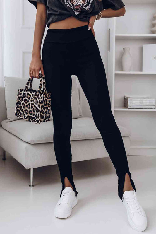 TFE: High Waist Ribbed Slit Leggings