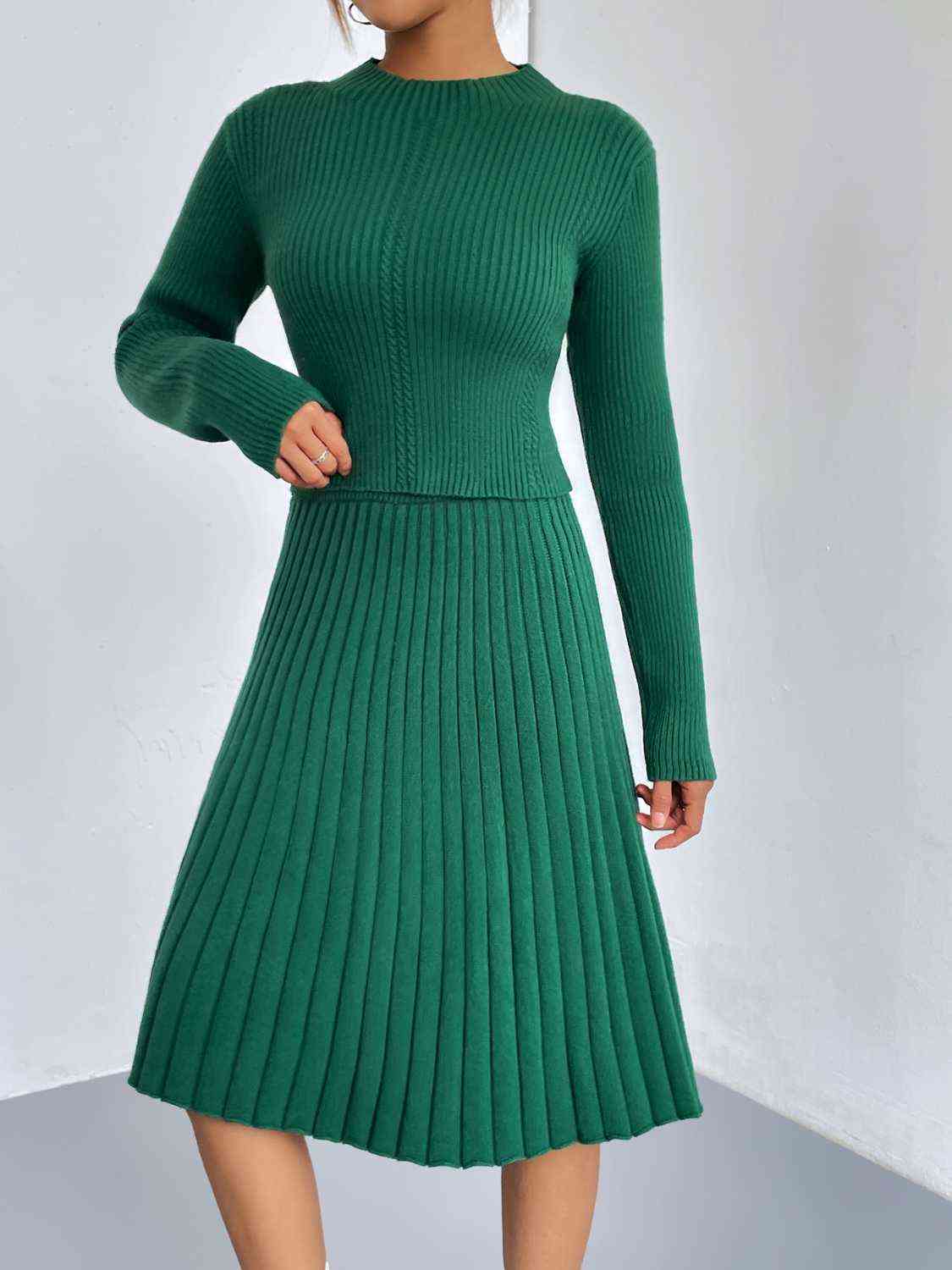 TFE: Rib-Knit Sweater and Skirt Set