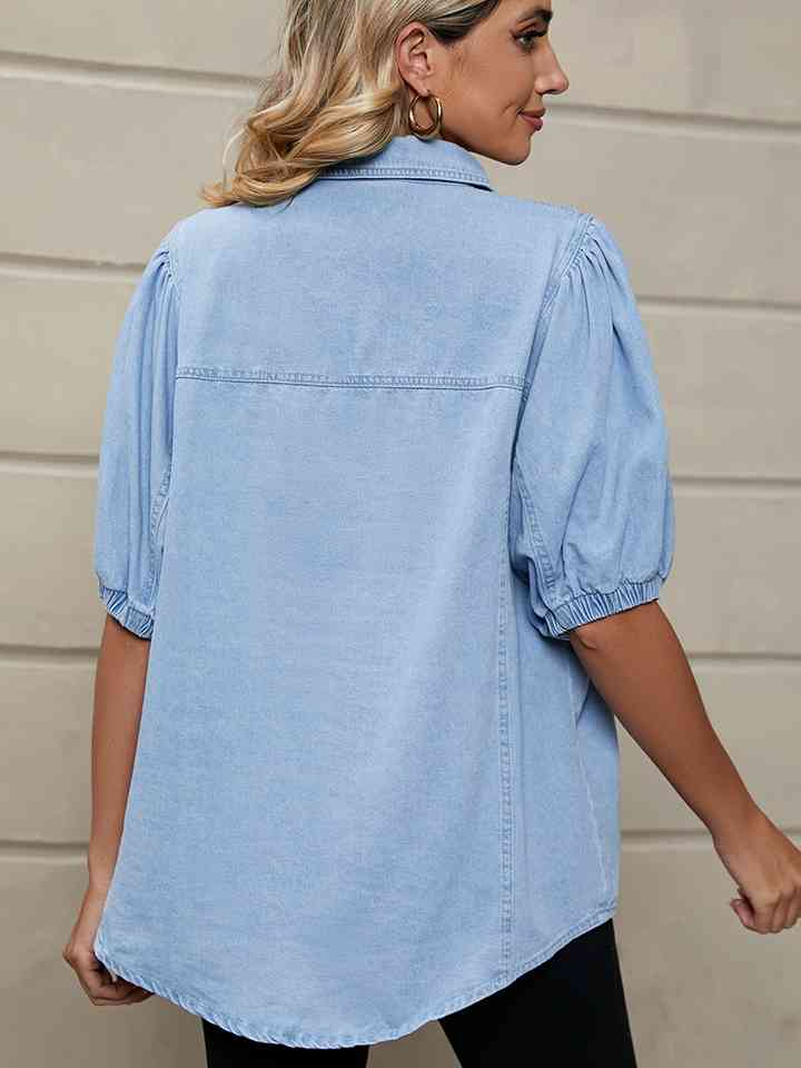 TFE: Puff Sleeve Denim Shirt