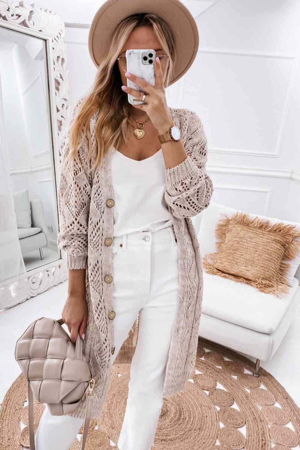 TFE: Serene Drift: V-Neck Long Sleeve Cardigan