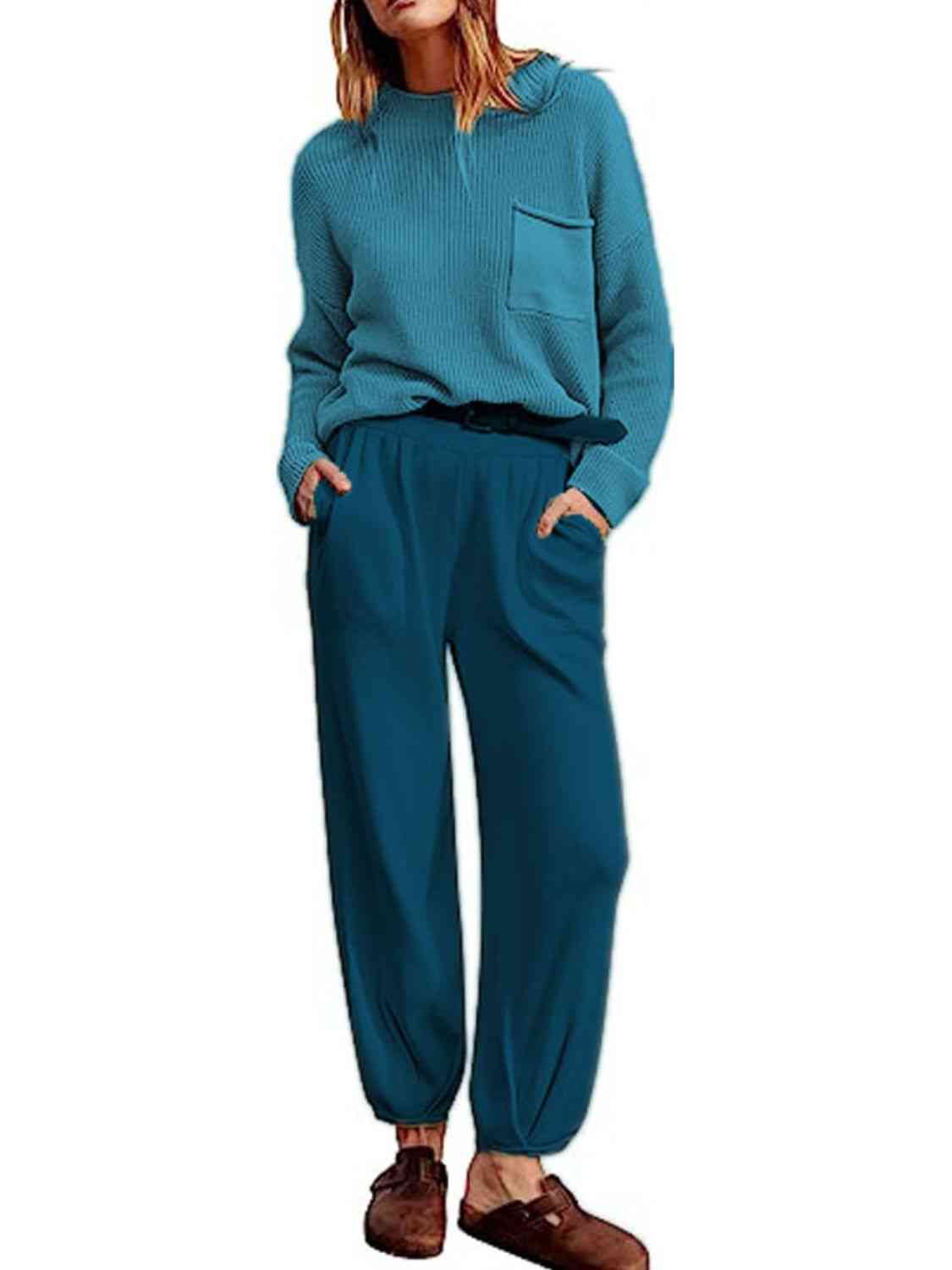 TFE: Women Cozy Knit Top and Joggers Set