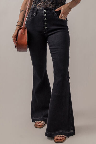 TFE: Button-Fly Flare Jeans with Pockets