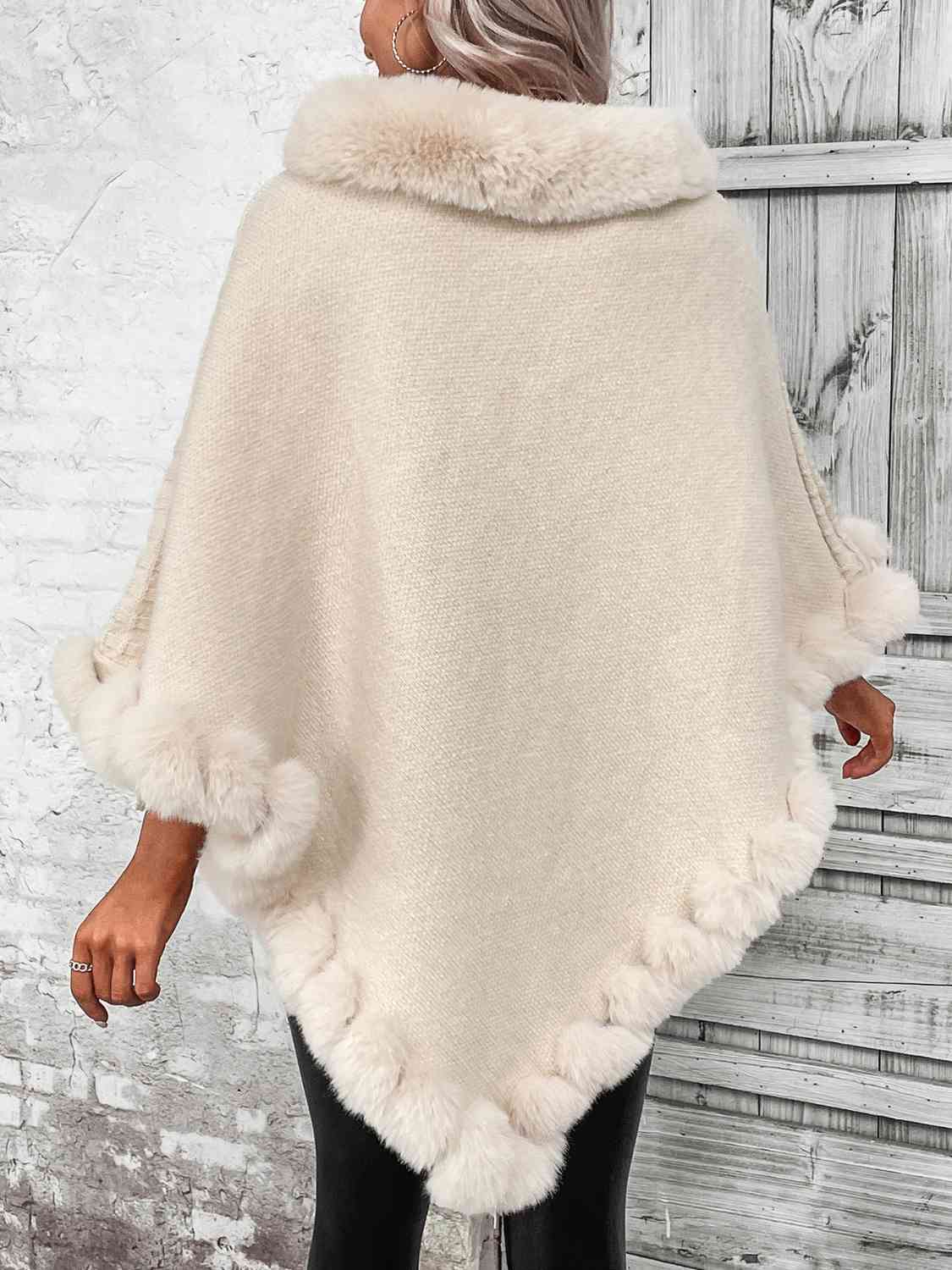 TFE: Breeze Faux Fur Trim Poncho