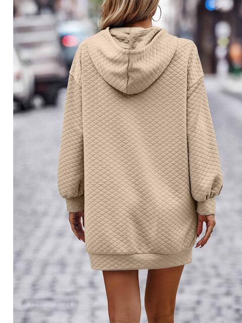 TFE: Textured Drawstring Tunic Hoodie