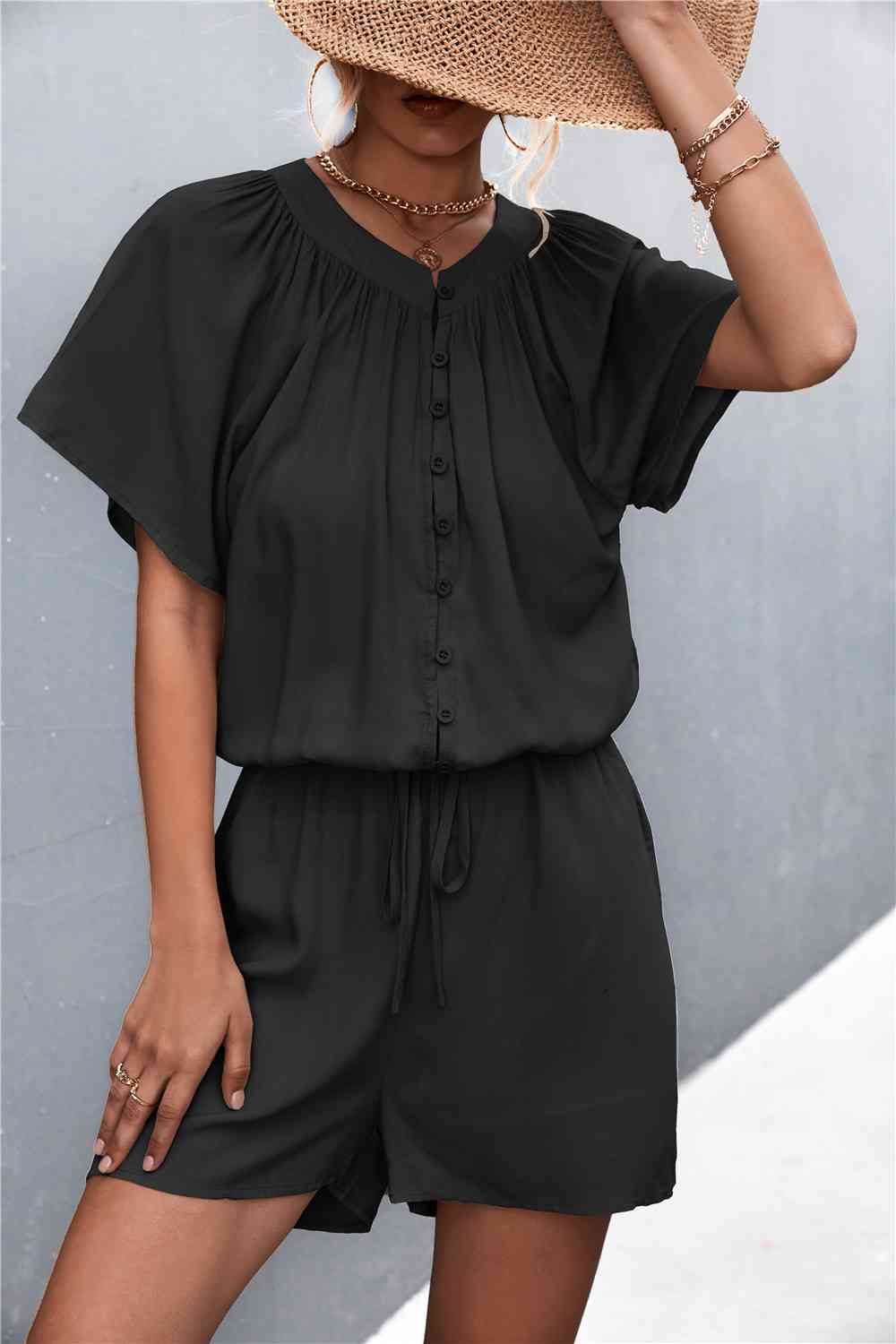 TFE: Buttoned Gather Detail Romper