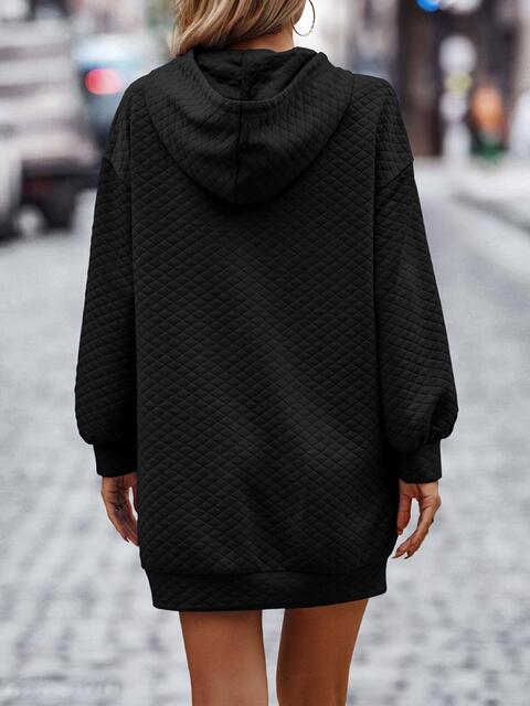 TFE: Textured Drawstring Tunic Hoodie