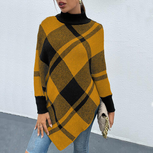 TFE: Highland Heritage Plaid Turtleneck Poncho