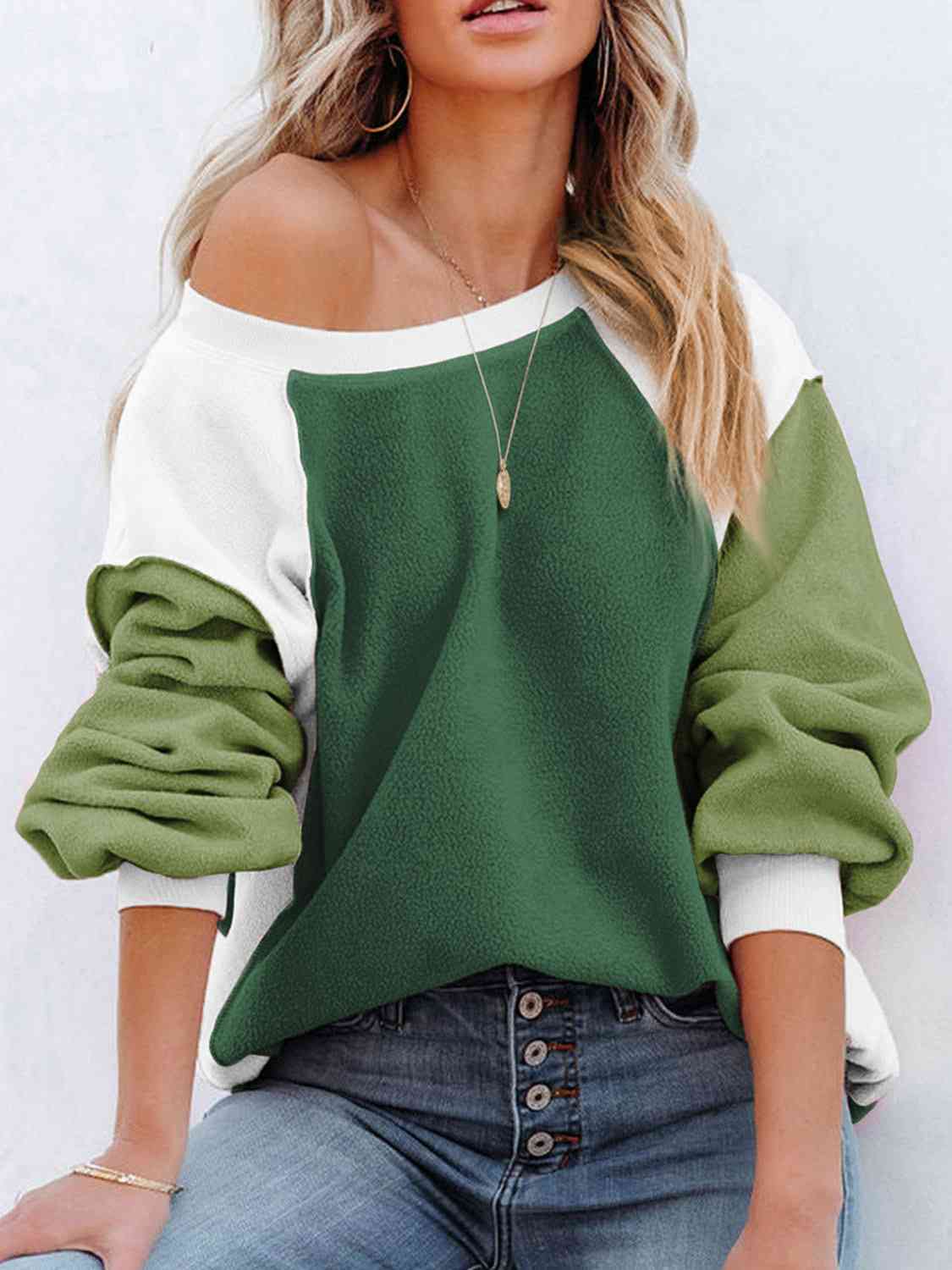 TFE: Color Block Exposed Seam Sweatshirt