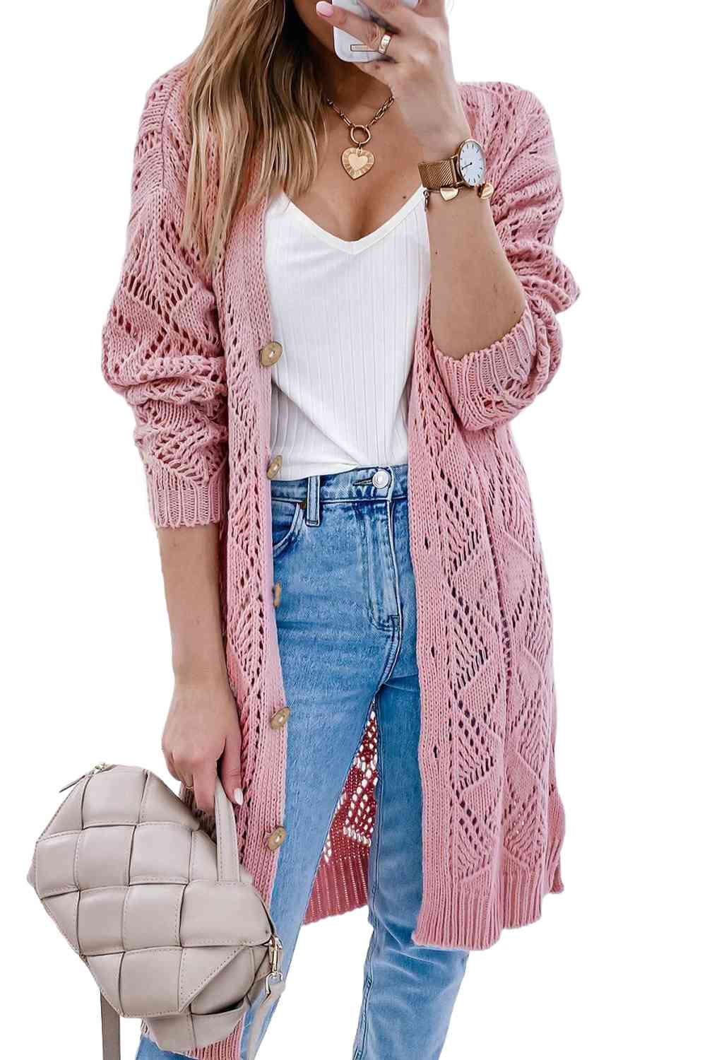 TFE: Serene Drift: V-Neck Long Sleeve Cardigan