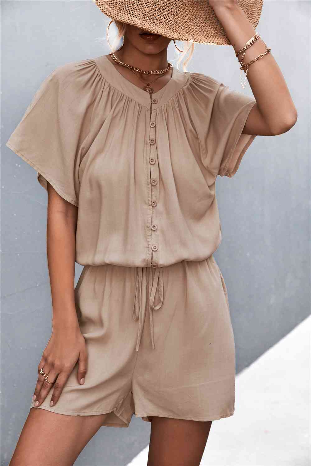 TFE: Buttoned Gather Detail Romper