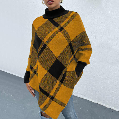 TFE: Highland Heritage Plaid Turtleneck Poncho