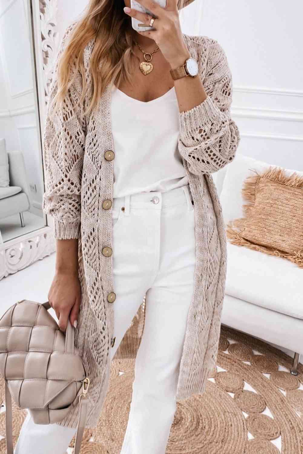 TFE: Serene Drift: V-Neck Long Sleeve Cardigan