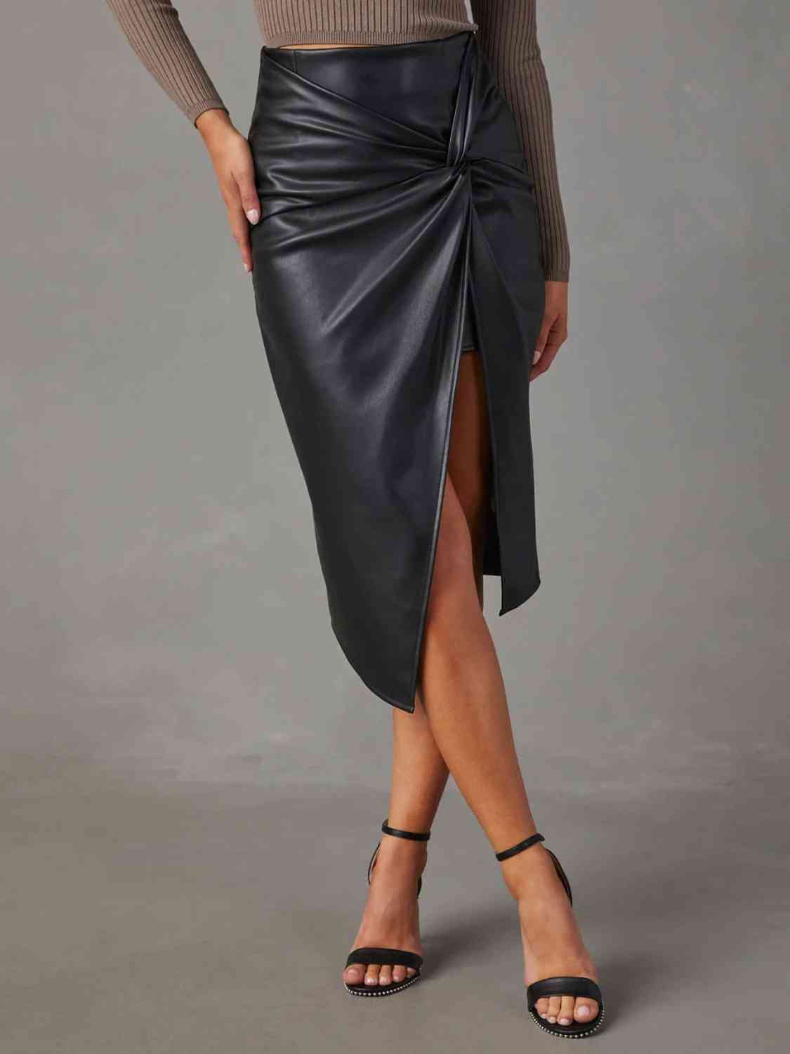 TFE: Sculpted Elegance Twist Detail High Waist Skirt