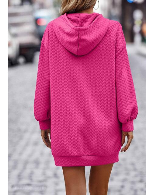 TFE: Textured Drawstring Tunic Hoodie