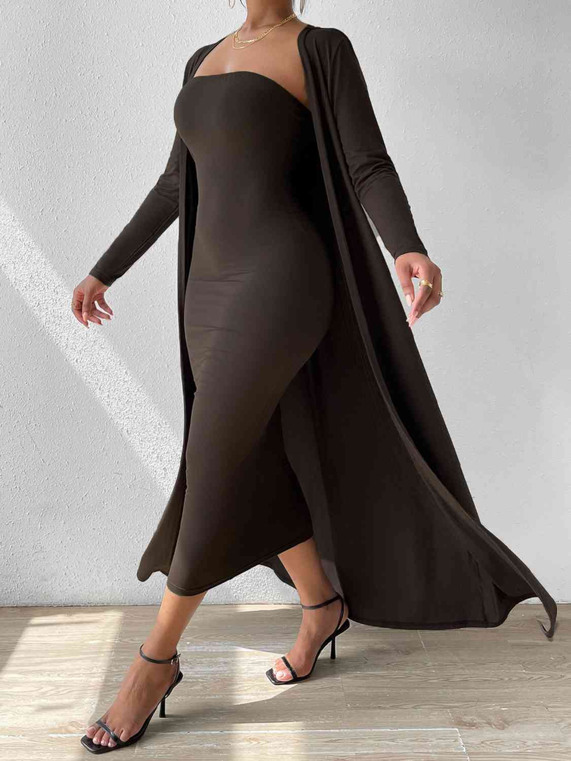 TFE: Elegance Unveiled Strapless Dress and Cardigan Set