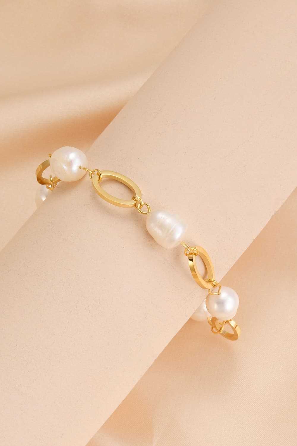 TFE: Freshwater Pearl Bracelet with 14K Gold-Plated Lobster Clasp