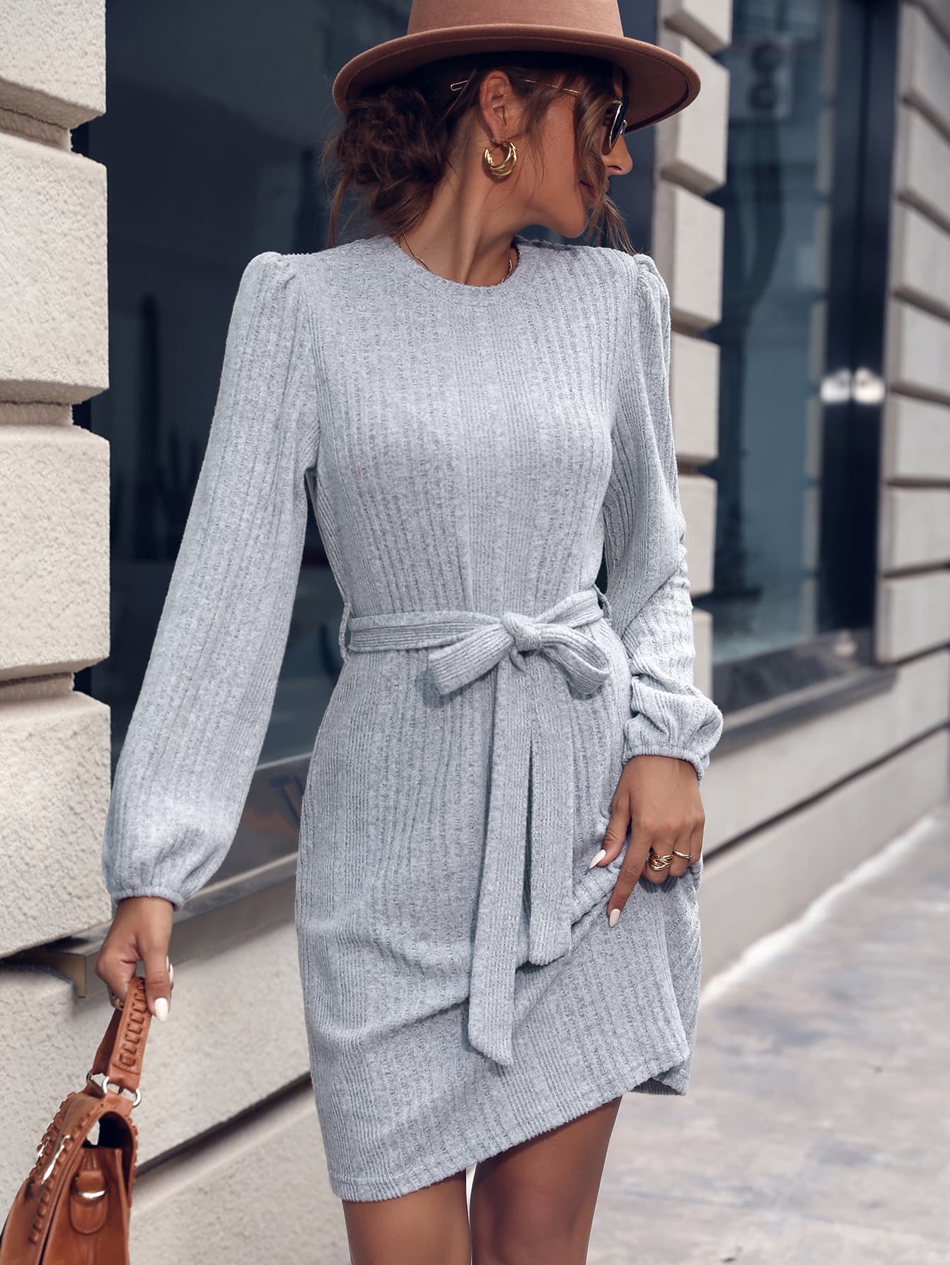 TFE: Chic Mini Dress with Puff Sleeves and a Flattering Tie-Waist Design